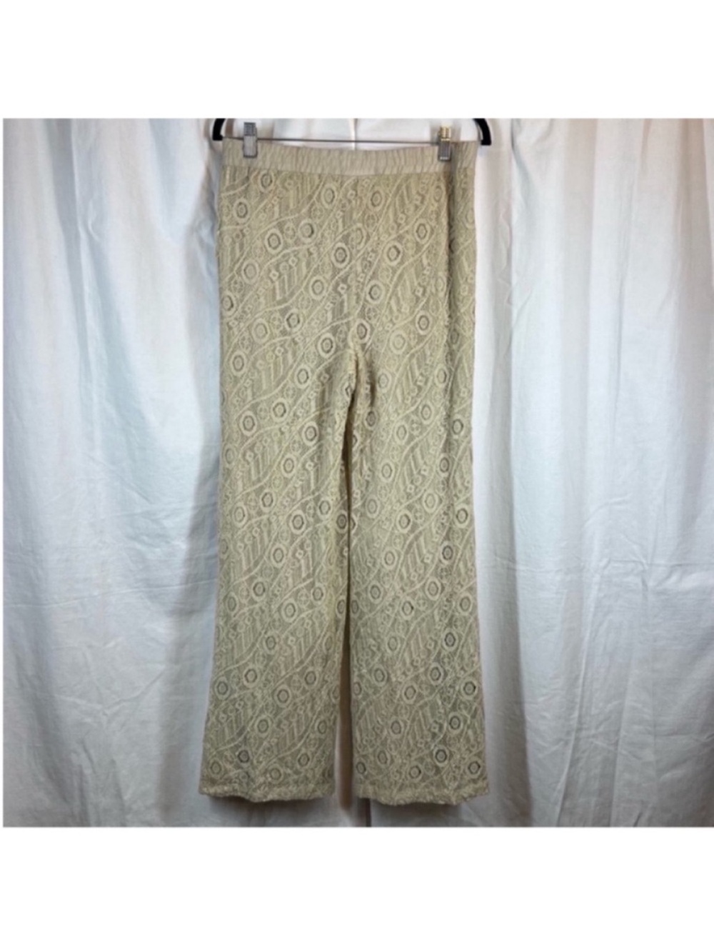Chico’s lace overlay straight leg high rise  palazzo pants business casual